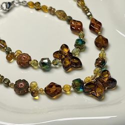 Handmade Beaded Jewelry Set – Butterfly Necklace & Bracelet