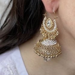 Golden Jhumka Earrings 