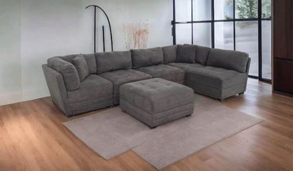 LIKE NEW! 6 Piece Gray Modular Sectional Couch (FREE DELIVERY 🚚)