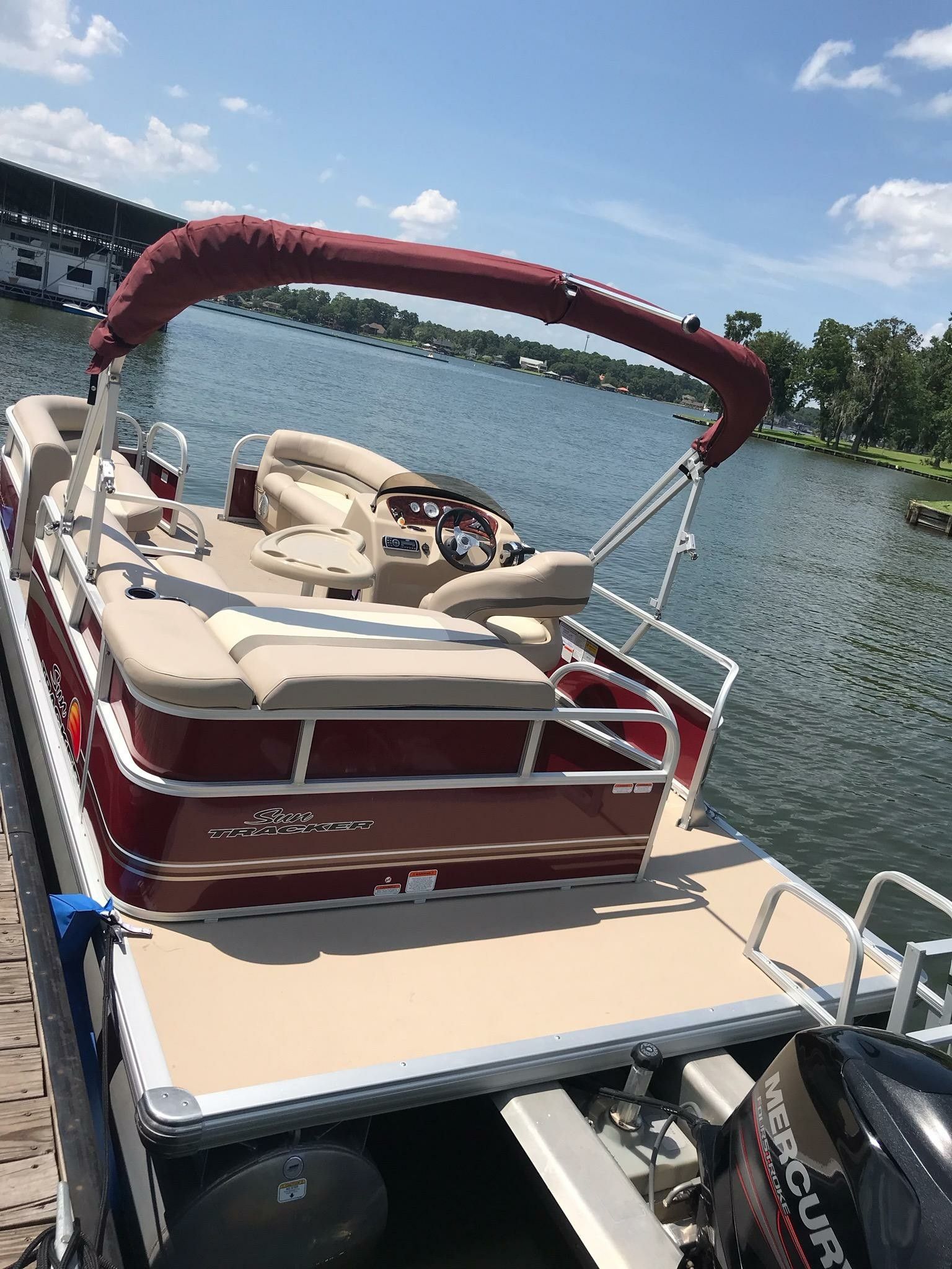 Boat on lake Conroe