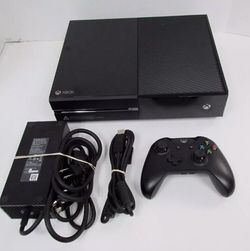 Xbox one! With one controller + power cords works perfectly