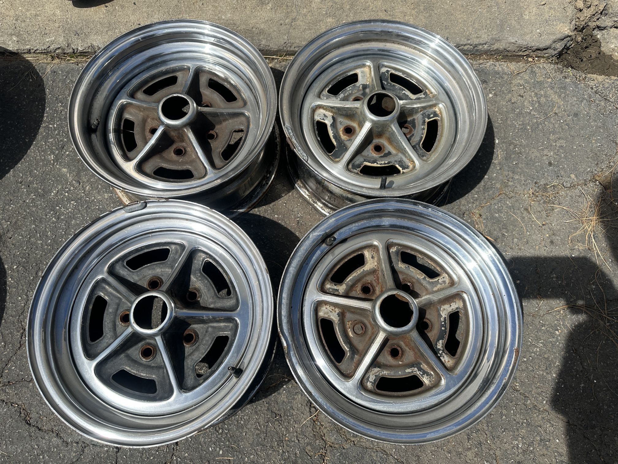 Old Rally Rims Buick skylark 14x6 inch rally rims 5 on 4.75 chevy Oldsmobile etc for ...