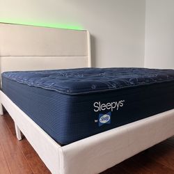 Queen bed frame and mattress