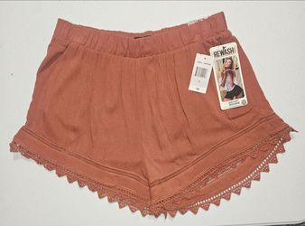 Rewash Beach Shorts with Lace Trim, Size L