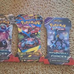 Pokemon 3 Sleeved Pack Blisters Trading Card Game 