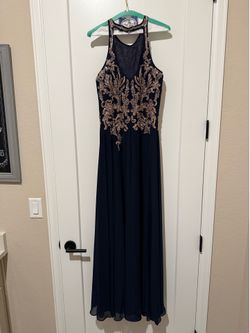 Elegant Navy Blue Formal Gown for Wedding, Homecoming, Prom