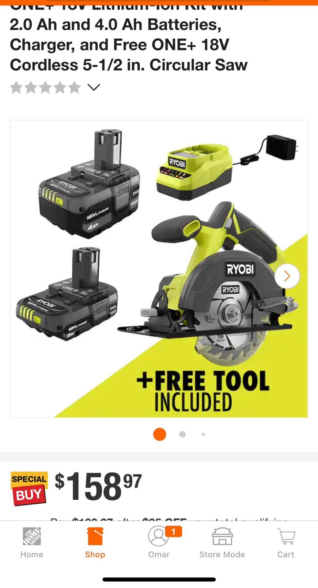 4 Piece Circular Saw Kit 2 Batteries Charger Plus Saw