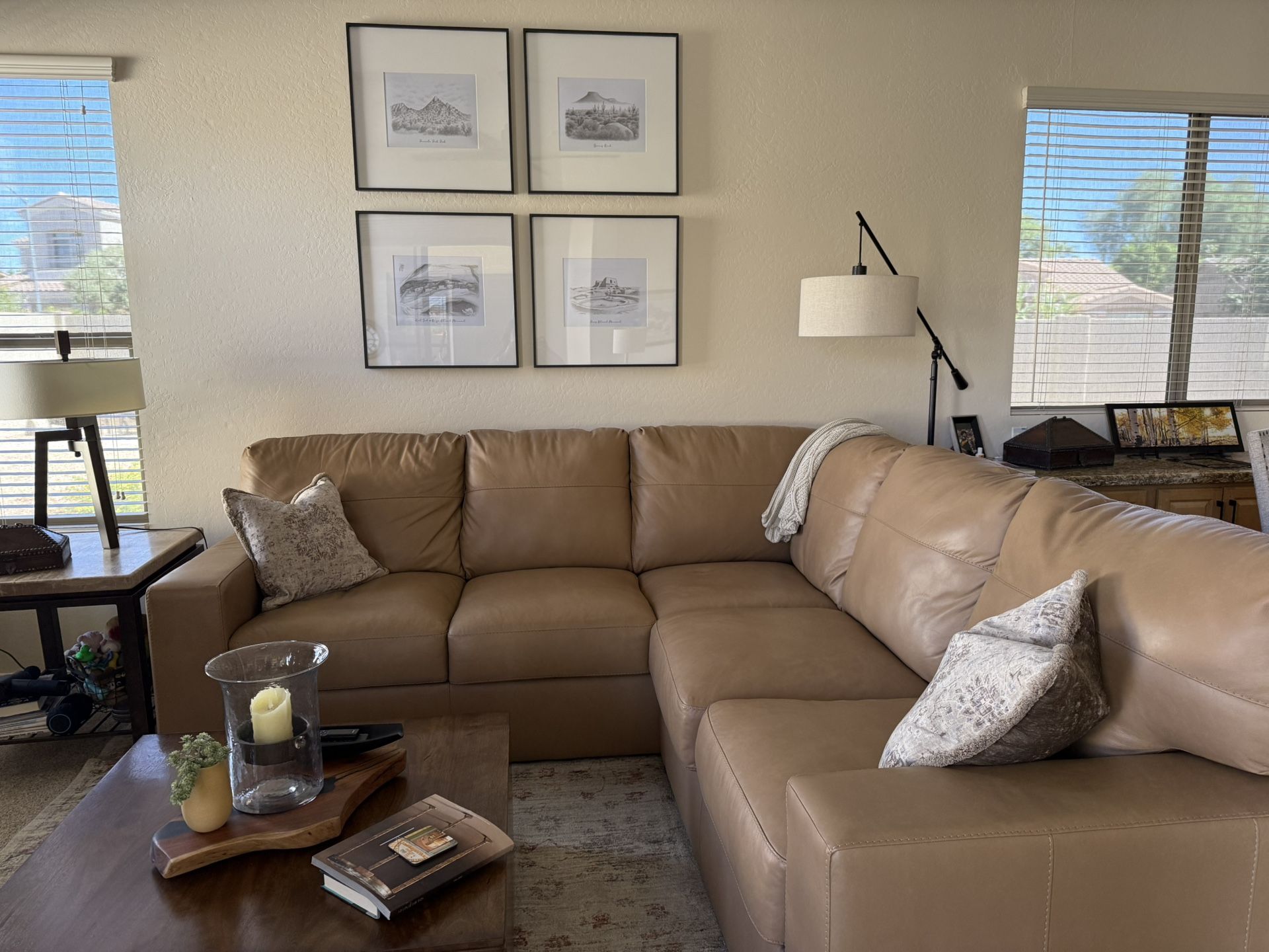 PRISTINE LIKE NEW Leather Sectional Sofa