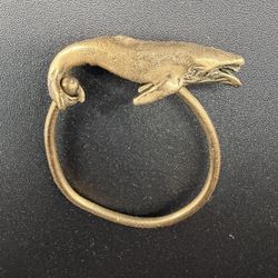 Cool Brass Humpback Whale Keyring