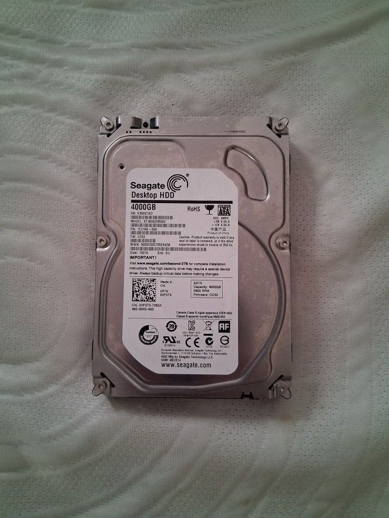 Seagate 4000GB (4TB) Hard Drive Tested Works Perfectly!!!