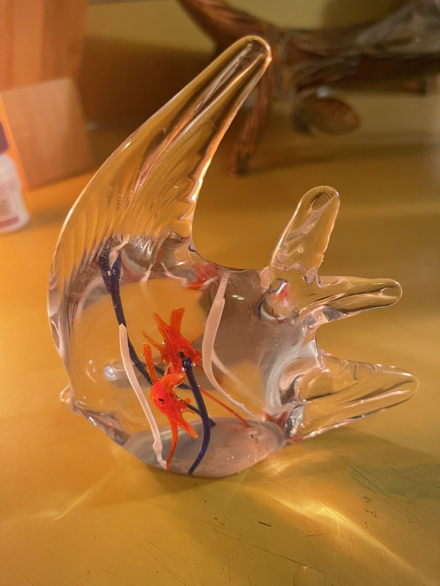 Vintage Clear Paperweight - Murano Like Fish - Mint Condition And Priced To sell!