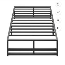 Selling Amolife Twin Size 14'' Metal Platform Bed Frame with Large Under Bed Storage Space, Black
