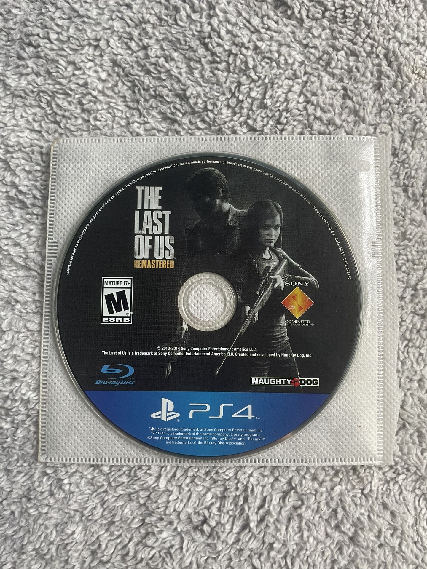 THE LAST OF US REMASTERED PS4 DISC