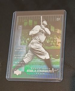 Babe Ruth card in a hard protective case.  $10