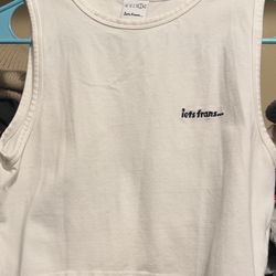 Small white crop top let’s frans