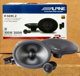 Alpine Car Speakers 6x9" 2-Way Component Speaker System 300 Watts R-S69C.2 🚨 Payment Options Available 🚨 No Credit Needed 🚨
