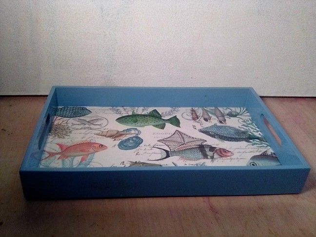 Michel Design Works Sea Life Wooden Decoupage Vanity Tray, 12.25" x 7.75"