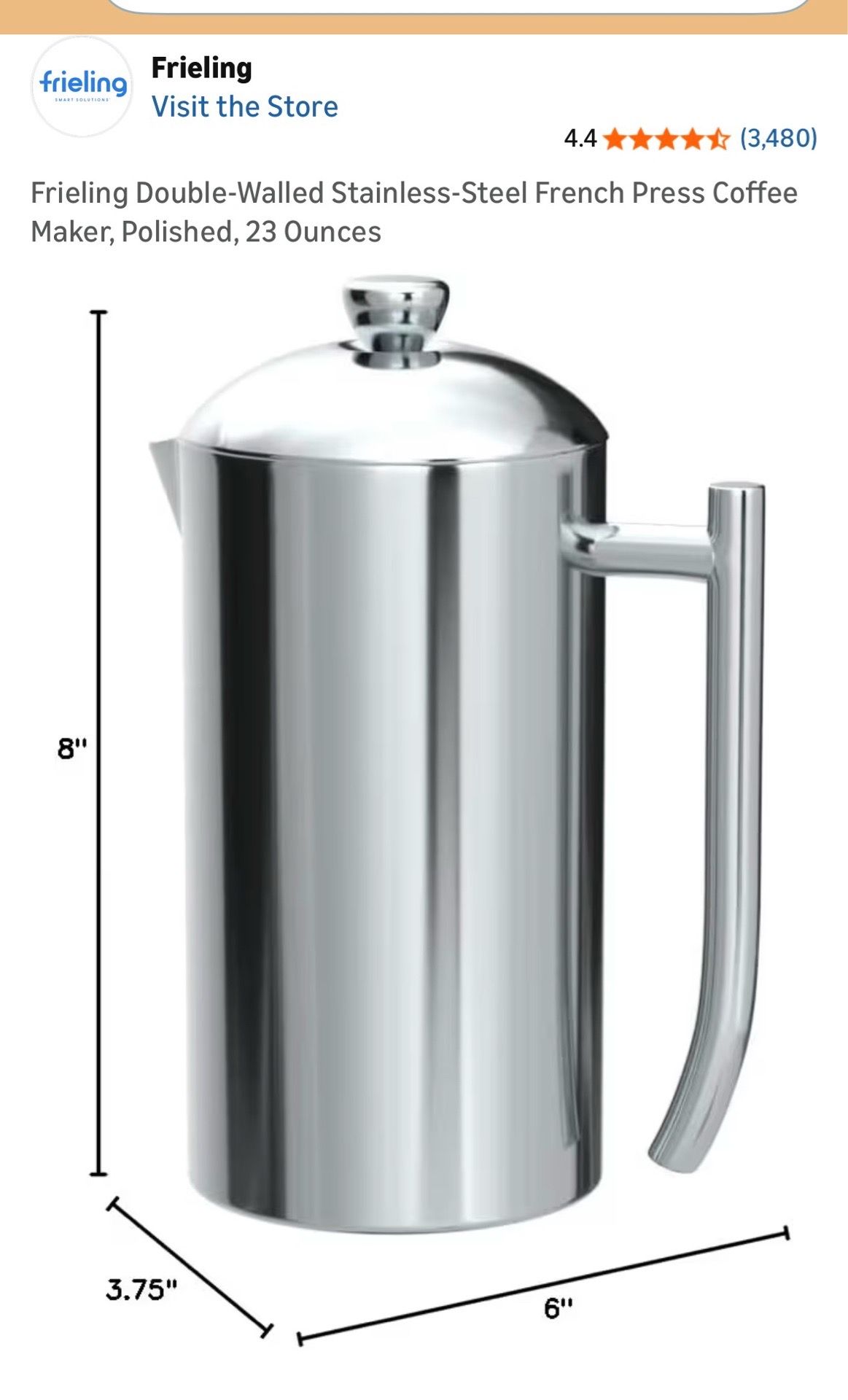Frieling Stainless French Press Coffee Maker