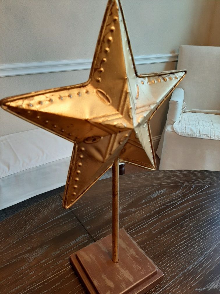 Metal Texas Star on Stand