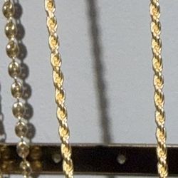 Gold Rope Chain And Cross 