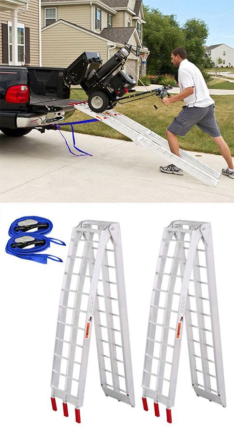 New in box $115 Pair 7.5ft Aluminum Motorcycle Folding Loading Ramp Street Dirt Bike 1500Lbs Rated