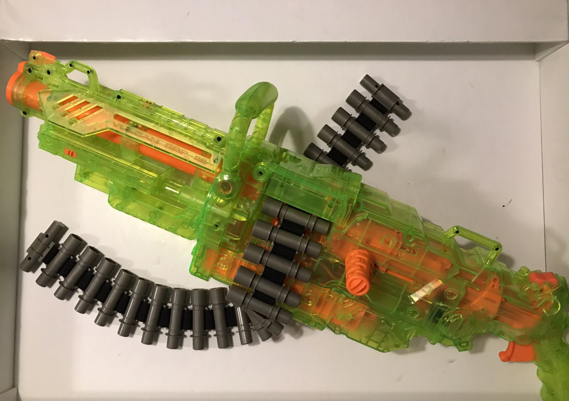 Nerf Gun Vulcan EBF 25 Clear Neon Green, As Pictured, No for Sale in Carpentersville, IL - OfferUp