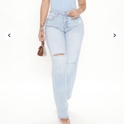 FASHION NOVA HIGH WAIST STRAIGHT LEG 