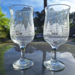 2 Vintage Arby's Wine Glasses