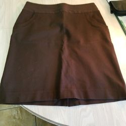 Women's Brown Skirt Size 4 Stretch Rayon Cotton Spandex 