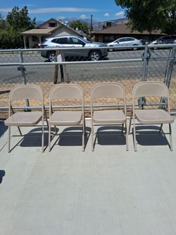Folding metal chairs