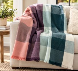 Bedsure-Alpaca-Wool Plaid Throw Blanket 50” x 60”