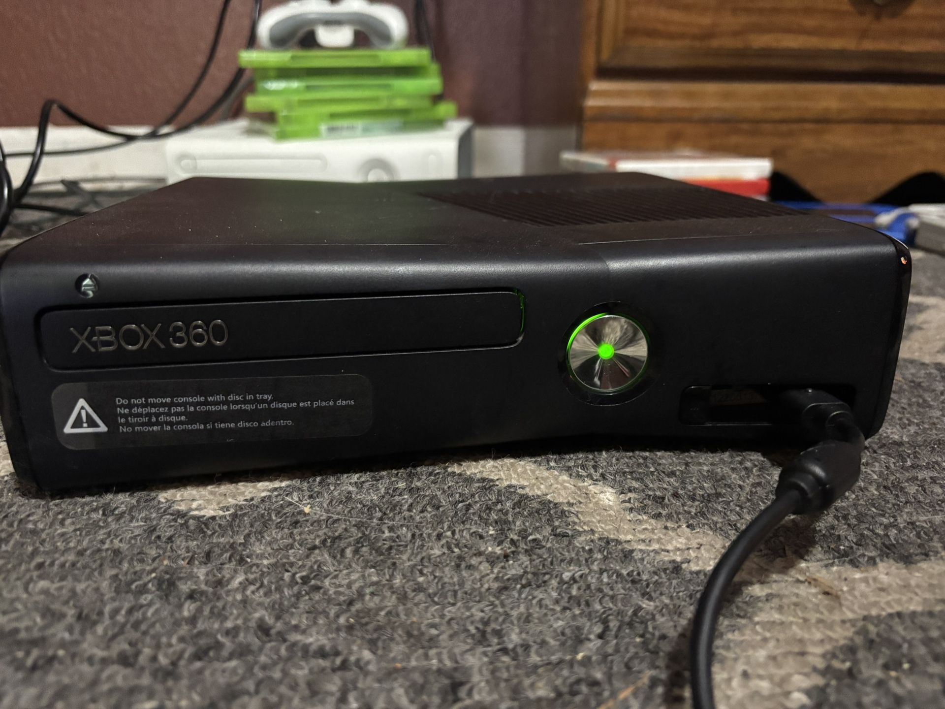 Black Xbox 360 With Controllers