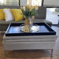 Gray Futon & Ottoman 