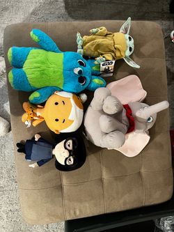 Disney Plush Toy Bundle - Grogu, Dumbo, Edna Mode, Bunny, and Pebbles