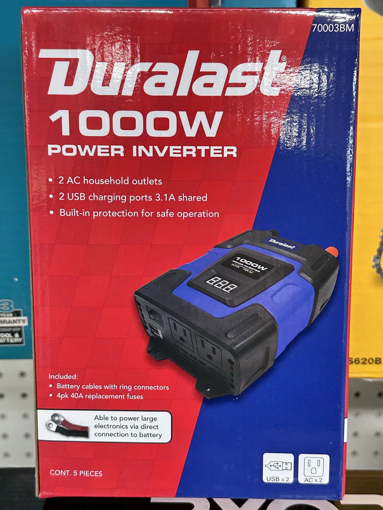 NEW! Duralast 1000 Watt Power Inverter 70003BM