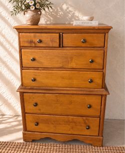 Tall Wood 6-Drawer Dresser | 49” High Chest of Drawers