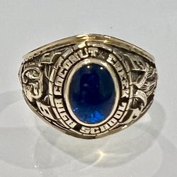 💎 Vintage 10KT Yellow Gold 1973 Coconut Creek High School Ring