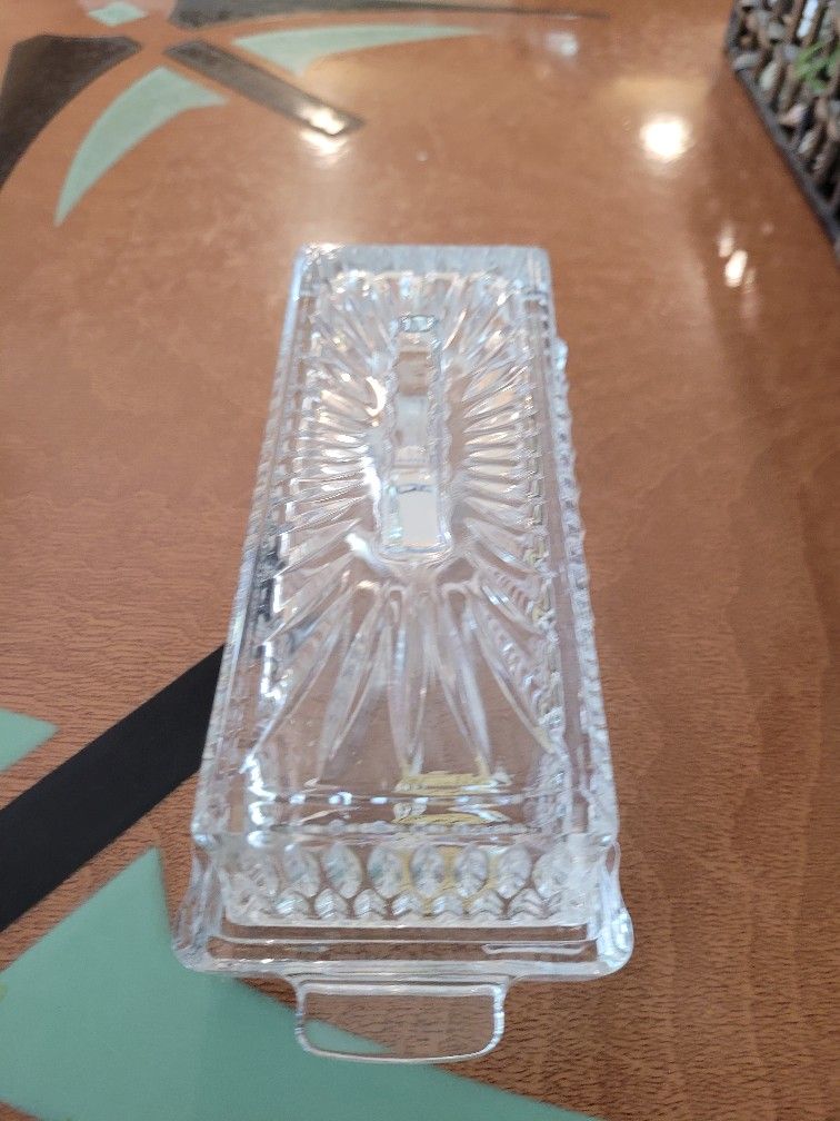 Princess House Lead Crystal Butter Dish