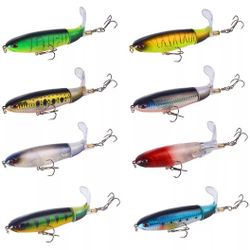 Rotating tail top water fishing lures 8-pack