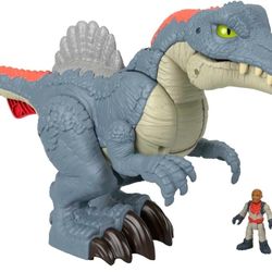 Fisher-Price Imaginext Jurassic World Dinosaur Toy Ultra Snap Spinosaurus, Lights Sounds & Chomping Action, for Preschool Kids Ages 3+ Years
 NEW