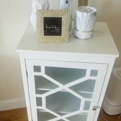 2. White Tables In Wood With Glass Door 