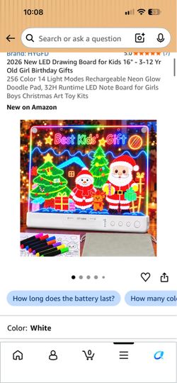 HYGFD LED Neon Glow Drawing Board for Kids
