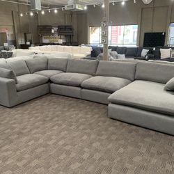 Charcoal Grey Feather Cloud Sectional