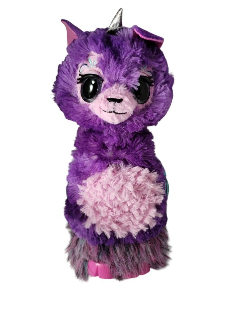 Purple Hatchimals Llamacorn Extending Neck Animated Light Eyes & Talking