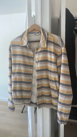 Zara Men Pastel Stripe Bomber Jacket Men's Size M