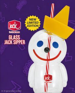 JACK IN THE BOX GLASS CUP