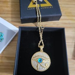 Necklace, 18k Gold Plated Stainless Steel Pendant