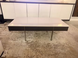 Modern coffee table with white marble top