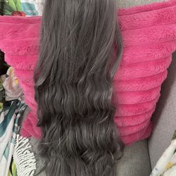 Ash Purple Long Wig