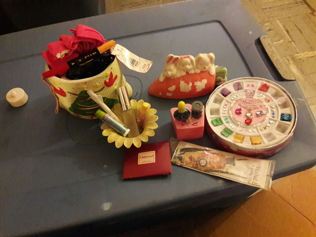 Lil girl stuff nail polish perfume lip gloss hair ties